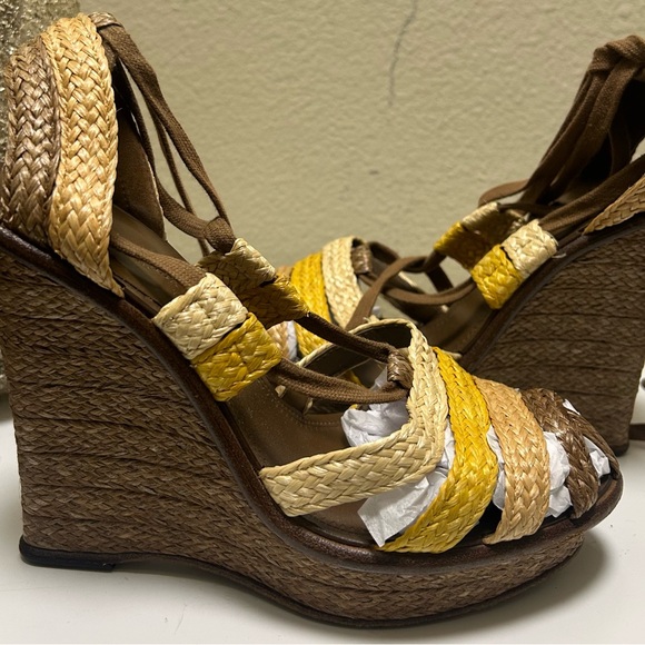 Bottega Veneta leather, raffia espadrilles, Brown. - Picture 5 of 6